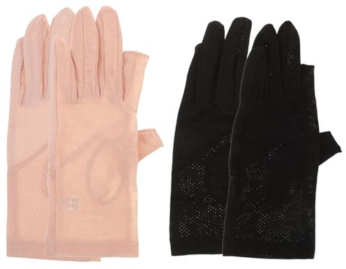 VALICLUD 2pairs Half Finger Sun Protection Gloves for Men for Outdoor Sports Like Riding Driving Slip Grip and Uv Protection