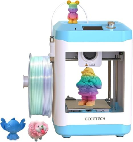 GIANTARM GEEETECH M1 3D-Drucker, Auto Nivellierung Mini 3D-Drucker für Anfänger, Direkt angetriebener Extruder, 250mm/s schnellere Druckgeschwindigkeit, Druckgröße 100 * 110 * 100mm