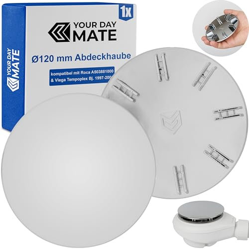 Coperchio per scarico doccia, Ø 120 mm, compatibile con i vecchi set di scarico Viega Tempoplex e Roca, sostituisce i modelli A503881000, 6956.0, 192730, per piatto doccia con foro di scarico Ø 90 mm