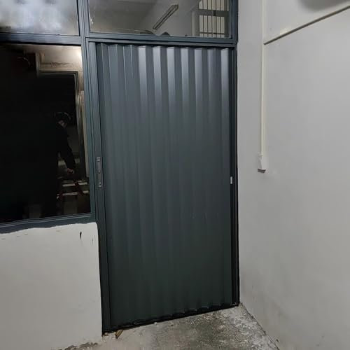 Jievmrs Falttür Faltbare Schiebetür mit Rahmen und Aluminiumplatte, Speisekammer/Schrank/Innenfalttüren, Anpassbare, Einziehbare Raumteilertür(78x80in(198x203cm))