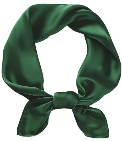 BSBUY Fyrkandig satin silkessjal Enkel halsduk, Lätt enkel bandanainpackning Fyrkantig stor satin huvudduk hår, Accessoarer Klassisk hårsjal för 50-tal 60-tal stil Bröllop Valentinsdag(70 * 70 cm