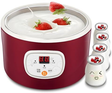 Yogurtiera, Macchina Compatta per Yogurt Greco, con Controllo della Temperatura Costante, per Uso Domestico Yogurt Biologico, Natto, Vino di Riso