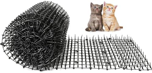 TopHomer Tapis anti-chat avec picots pour chat - 2 m x 30 cm - Tapis répulsif pour animaux de compagnie - Filet de dissuasion avec étrier pour jardin, clôture