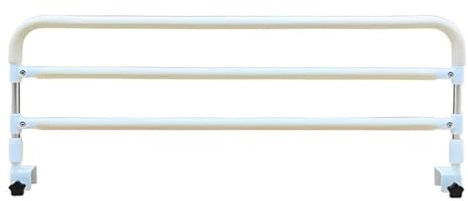 Barandilla de Cama de Acero Inoxidable, Ajustable, de 100/110/120 cm, de Seguridad (Blanca, 80 cm)