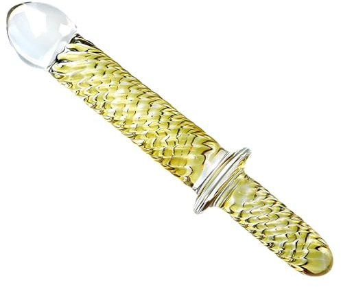 Dildo en verre de 20 cm – Plug anal avec poignée en cristal & stimulateur de G-spot, jouet sexuel pour femmes, plug anal adulte