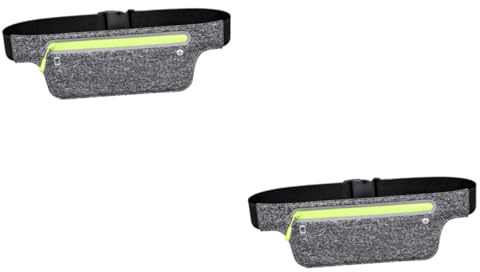 TOYANDONA 2 Piezas Corriendo Bolsa de teléfono Exterior Cintura Bolsa de Gadgets pequeño riñonera Running Bolsa de Almacenamiento riñonera de Almacenamiento portátil Licra de Nailon. Gris