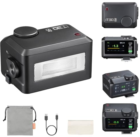 Godox iT30Pro-F Mini TTL Camera Flash for Fujifilm, 2.8 Full-Color Touchscreen, 2.4G X Wireless 1/8000 HSS Speedlight, 1.5s Recycle, 560 Full Power Flashes with Rechargeable Battery (Black)