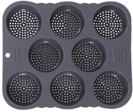 Generisk inspiration bakform för 8 muffins, 29,8 x 25,5 x 3 cm, cupcake-form nonstick belagd, muffinsplåt för bröd, silikonlåda, grå