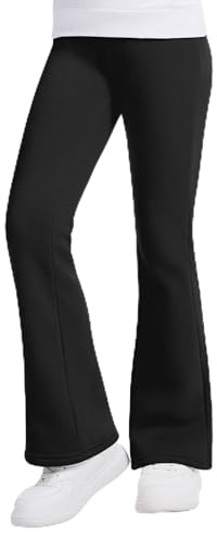 KEREDA Schlaghose Mädchen Thermo Leggings Kinder Gefüttert Flared Thermohose Lange Warmes Hosen Winter Thermoleggings Mit Fleece