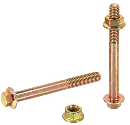 sourcing map M8 x 80mm Flanged Hex Head Bolts, 5Pcs Zinc-Plated Carbon Steel Flange Hexagon Screws with Nuts, Partially Threaded, for Machinery Industry Home Appliances