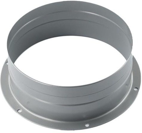 Metall Lüftung Wand Flansch Adapter 3-8 Zoll Rund Luftk Verbinder für Innen oder Außen Frischluft Abluft und Ansaugung, Grau, 1 Stück