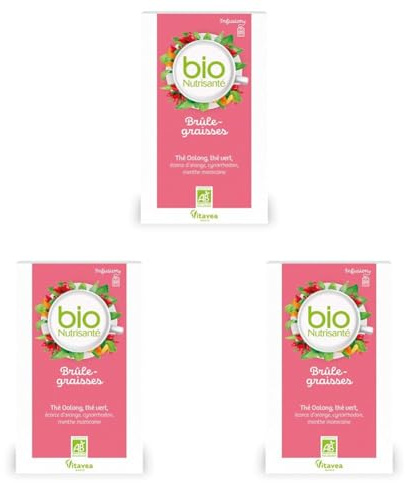 Nutrisanté Infusion bio brûle-graisses 20 sachets (Lot de 3)