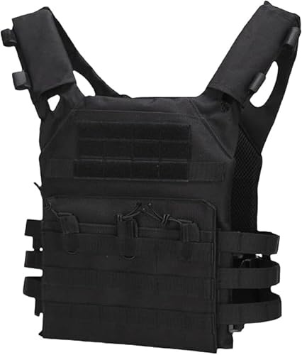 Tactical Vest,Men Women Airsoft Vest Lightweight Hunting Chest Carrier Vests Airsoft Clothing Utility Vests for Outdoor Paintball Shooting Wargame (UK, Alpha, One Size, Regular, Regular, Black)