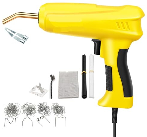 Plástico Soldadura Máquina Kit de soldadura plástico para soldador, 200W, grapadora caliente, pistola soldadora, parachoques, reparación automóviles PVC(Set 4)