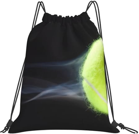 Hnnkloy Live-Tennis-Druck,Unisex-Sportrucksack mit Kordelzug, Freizeitrucksack, Turnbeutel, Rucksack mit Kordelzug