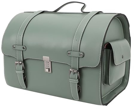 Tbest Motorrad-Hecktasche, 29,5 L, Kunstleder, Schnellverschluss, mit Zahlenschloss, Universelle Passform für die Gepäckaufbewahrung Hinten an Rollern, Weiß (hellgrün)