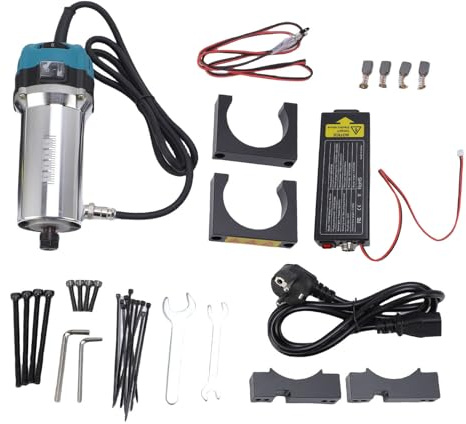 Fresatrice per palme a velocità variabile Mandrino per legno Trimmer 800W Motore per utensili compatto Kit CNC Macchina 30000rmin 6 velocità con 14 mandrini per la lavorazione del