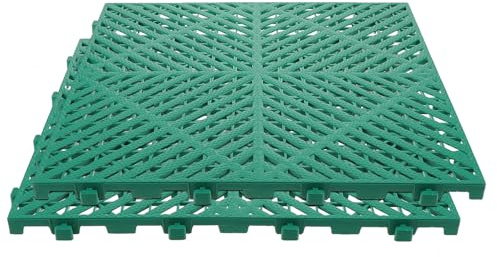 TOYANDONA Caillebotis en Plastique 2pcs pour Garage, Dalles de Sol Emboîtables à Drainage, Tapis de Drainage Extérieur, Robuste et Facile d'entretien pour Atelier et Zone Humide