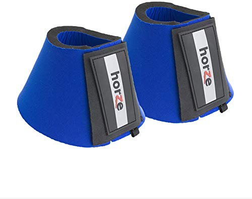 HORZE Pferde Hufglocken ProBell, Springglocken mit Klettverschluss, 2er Set, Blau, M