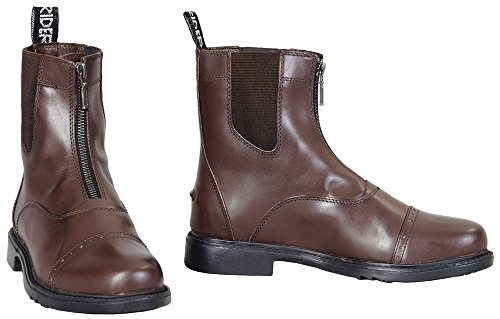 Tuffrider Men's Barouque Front Zip Paddock Boots with Metal Zipper, Mocha, 95