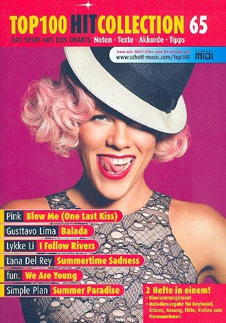 Top 100 Hit Collection 65, 6 aktuelle Charthits von Pink, Simple Plan und Fun u.a. für Klavier/Keybord und Gitarre [Musiknoten] Uwe Bye Ed.