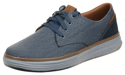 Skechers Herr Moreno Canvas Oxford sko, Marinblå canvas, 45.5 EU