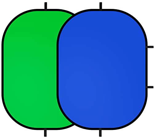 Selens Telón de fondo de fotografía azul con pantalla verde, autoadhesiva, 100x150 cm, muselina plegable para YouTube, video estudio de fotos, retrato con bolsa de transporte
