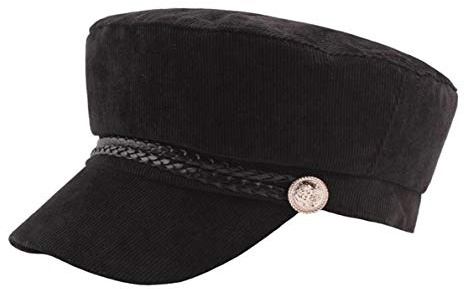 Kord Militärmütze Damen Herren Retro Schirmmütze Cord Flatcap mit Kordel