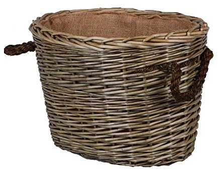 UNUS Körbe oval geflochten aus Weide mit Seilgriffen (Mittel)