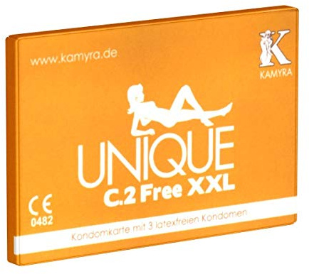 Kamyra Unique Free XXL Kondomkarte 3 große latexfreie Kondome (66mm)