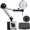 Neoteck Reloj Comparador 0-20mm Indicador de Cuadrante con Base Magnetica (Blanco, 0-20mm Indicador/PRO-80kg Base)