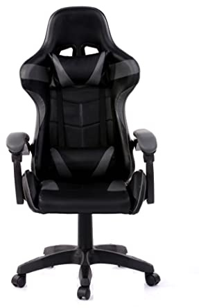 VDD Cyclone - Silla de escritorio para videojuegos, color negro y gris