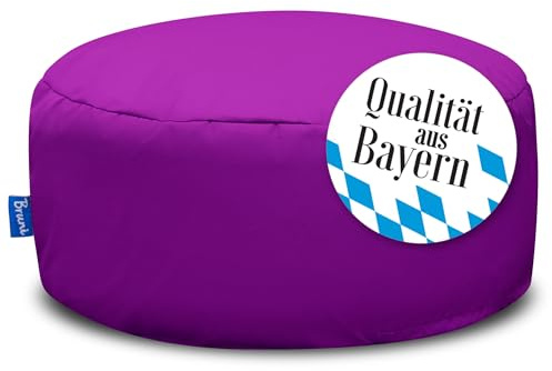 Bruni Pouf Sittpall M i lila – rund sittpuff, inomhus och utomhus som fotpall, yogasittkudde, meditationskudde, tillverkad i Tyskland