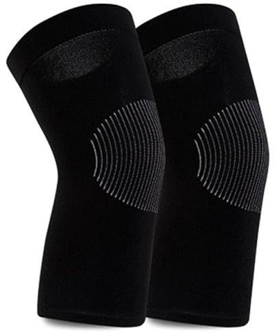 Fyearfly Par de rodilleras - Soporte de rodilla y rodilleras, elástico suave absorbente de sudor deportivo para mujeres/hombres Levantamiento de pesas, correr, voleibol, gimnasio(Negro)