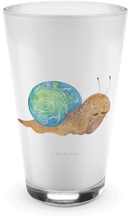 Mr. & Mrs. Panda Wasserglas Schnecke Sir - Geschenk, Lustige Sprüche, Cocktailglas, Weisheit, Glasbecher, Longdrinkglas, Zeit nehmen, Lebenszeit, Motivation, Glas, Latte Macchiato, Schnecken