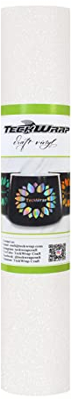 TECKWRAP Shimmer Vinyl White Glitter Adhesive Craft Vinyl, 1ftx5ft, White