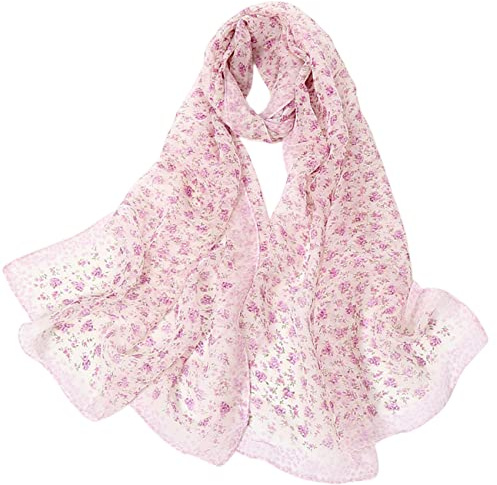 FAIRYGATE Chiffon Scarf Fashion Sheer Scarfs Lightweight Neck Shawl Wrap Scarves for Women Girls Ladies 62007