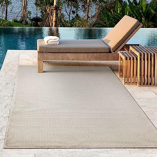 the carpet Toulouse - In- und Outdoor Teppich für Wohnzimmer und Küche - Pflegeleicht, Wasserabweisend, Robust und Strapazierfähig, Creme, 200 x 280 cm