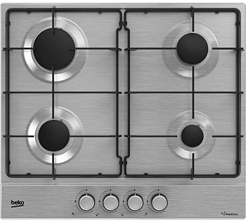 Beko HIAG64224SXE - Piano cottura a gas, 4 fuochi, inox