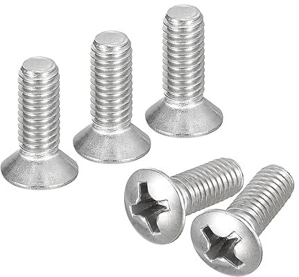 QUARKZMAN Tornillos Máquina Phillips Cabeza Ovalada M6x16mm, 50uds Acero Inoxidable 304, Tornillos Cabeza Avellanada Ligeramente Elevada