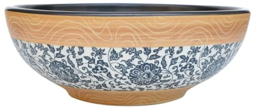 vidaXL Lavabo sobre Encimera Redondo, Lavamanos de Tocador, Lavabo de Fregadero, Lavamanos sobre Encimera para Baño Aseo, Cerámica Multicolor