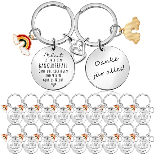 Tenare Schlüsselanhänger für Kollegen Arbeit Ist Wie Ein Banküberfall Schlüsselanhänger Danke für Alles Abschiedsgeschenk Schlüsselanhänger Geschenk für Kollegen Kollegin Jobwechsel Ruhestand