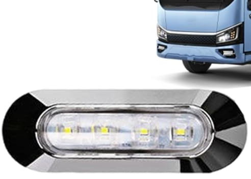 Ahuuen Luz de posición lateral para camión,Luces de posición lateral para camión LED,Marcador lateral trasero de 4 LED | Marcador lateral LED de 12/24v, lámpara de luz de indicadores impermeables