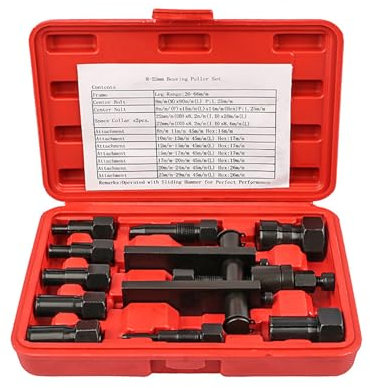 Wjelet Bearing Puller Bearing Separator Kit,10 Pcs Blind Bearing Puller Set Motorcycle Wheel Bearing Removal Tool with Slide Hammer Puller Set and Bearing Press