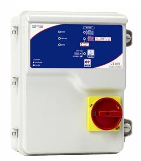 QUADRO COMANDO PER POMPA SOMMERSA POZZO, ACQUE REFLUE SALVAMOTORE SONDE 230 400 (V230 Mono)