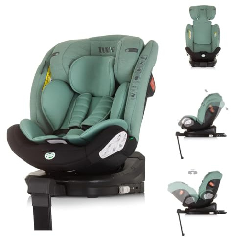 Chipolino Barnstol, Tourino i-storlek (40–150 cm) Isofix, höjdjusterbar, roterbar, färger: grön