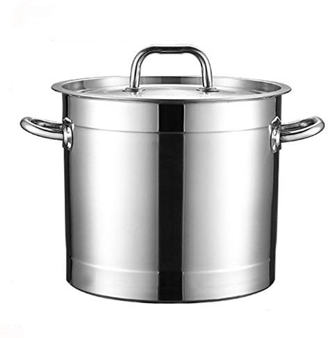 GUHPZA Olla de Acero Inoxidable 201, Olla Espesa para Sopa de Uso doméstico o de Catering con Tapa, para Cocina de Gas o de inducción, 25 l