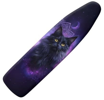 Oamsistay Bügelbrettbezug, Schutzbezug, 38,1 x 137,2 cm, robuste Bügelbrettbezüge, Mandala-Streifen und Katze, Standardgröße, Polsterung, dekorative Bezüge für die meisten Bügelbretter