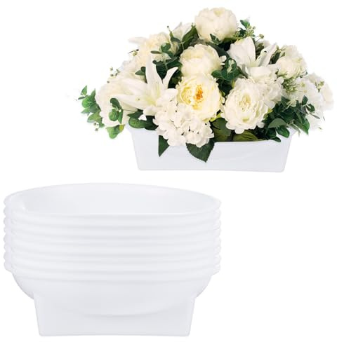 M METERXITY 9-Pack Floral Foam Round Bowls, 6.3 Inch Round Arrangements DIY Floral Bowls, Flower Arrangements Round Supplies for Holiday/Wedding/Party/Birthday Decor [White]
