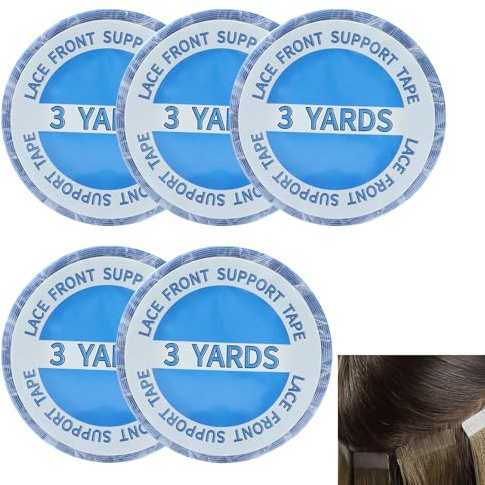 Cinta Adhesiva para Pelucas de Doble 5 Piezas Material de Tpu Cinta Adhesiva Azul Fuerte Impermeable Adecuado para Pelucas Y Extensiones de Cabello